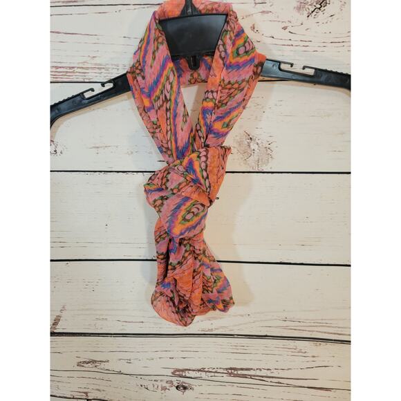 70's Lot of 3 NEW CG Infinity Scarves Orange Green Yellow Chevron - Picture 6 of 12